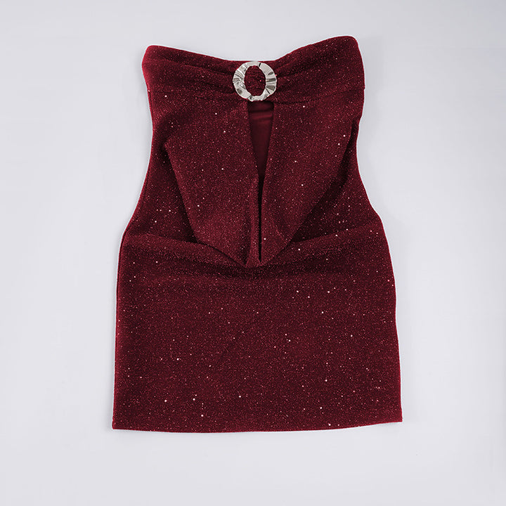 Damen's glamorous evening top with sparkling décolleté and dazzling design Mirla-Eva Jonsson