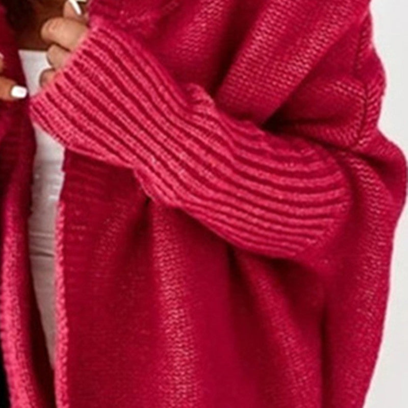 Damens grovstickad cardigan med breda slag och strukturerad design Eva Jonsson-Eva Jonsson
