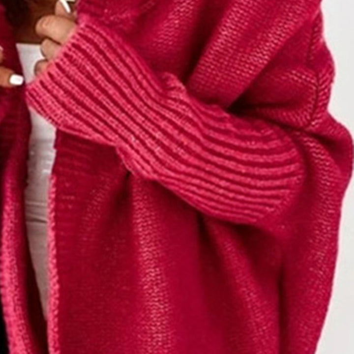 Damens grovstickad cardigan med breda slag och strukturerad design Eva Jonsson-Eva Jonsson