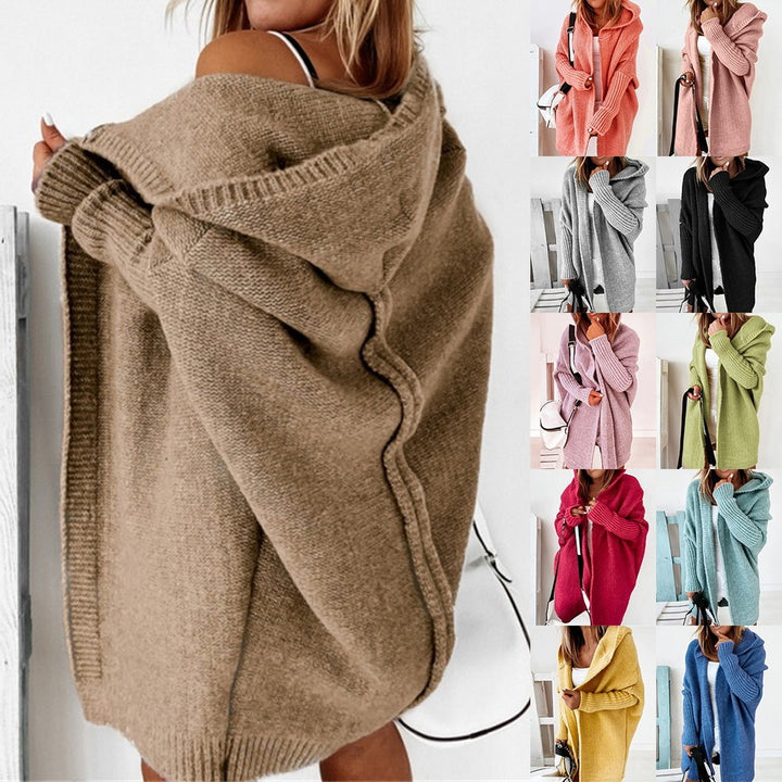 Damens grovstickad cardigan med breda slag och strukturerad design Eva Jonsson-Eva Jonsson