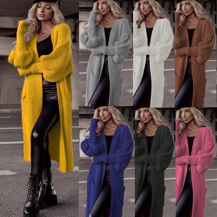 Damens grovstickad kappa i avslappnad oversized stil med djupa fickor Eva Jonsson-Eva Jonsson