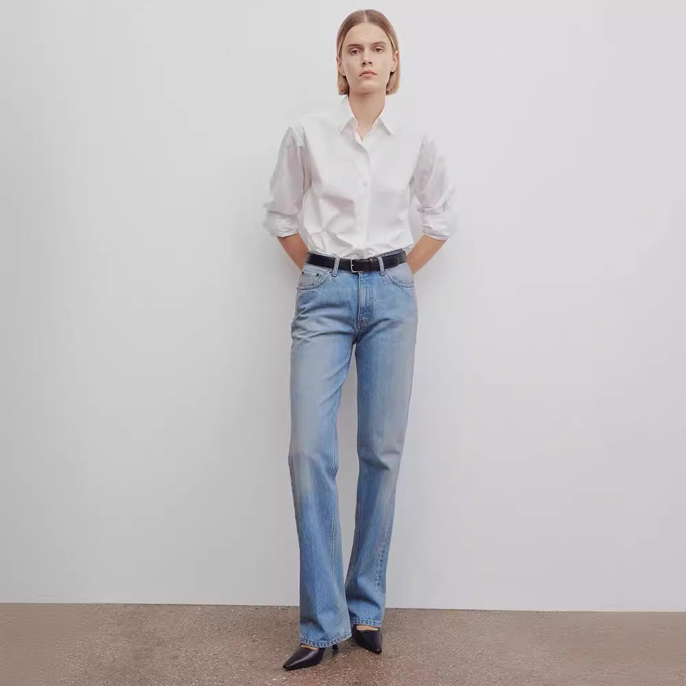 Damens högskurna, vida jeans Mirla-Eva Jonsson
