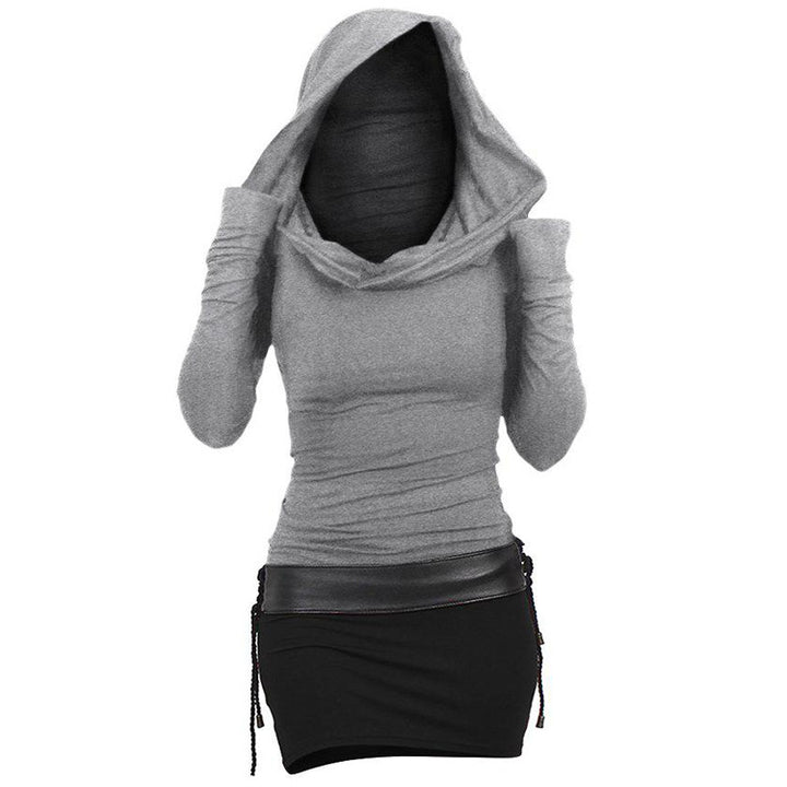 Damens hoodie-klänning med snoddkrage och figurnära skärning Mirla-Eva Jonsson