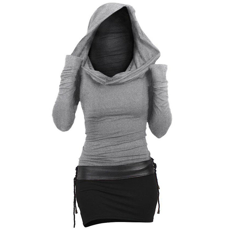 Damens hoodie-klänning med snoddkrage och figurnära skärning Mirla-Eva Jonsson