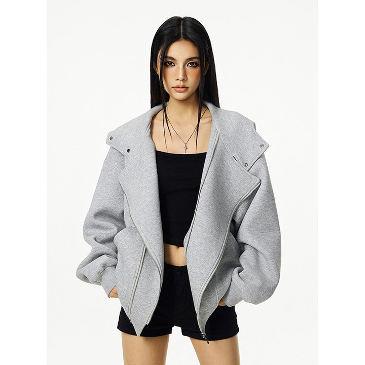 Damens hoodie med asymmetrisk dragkedja och bekväm passform Eva Jonsson-Eva Jonsson