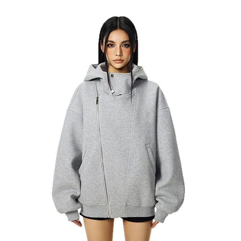 Damens hoodie med asymmetrisk dragkedja och bekväm passform Eva Jonsson-Eva Jonsson