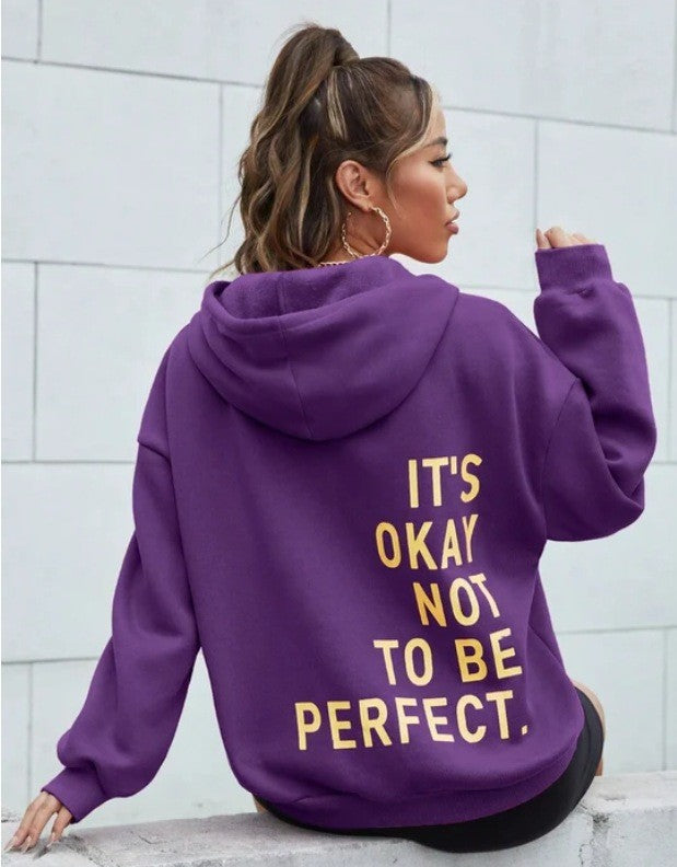 Damens hoodie med motiverande text och mysig foder Mirla-Eva Jonsson