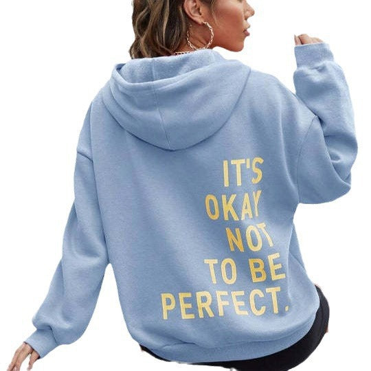 Damens hoodie med motiverande text och mysig foder Mirla-Eva Jonsson