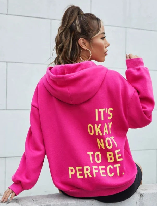 Damens hoodie med motiverande text och mysig foder Mirla-Eva Jonsson
