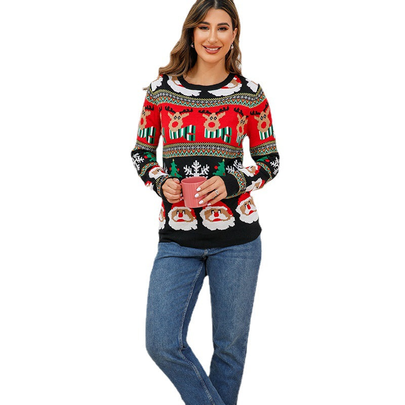 Damens julsweater med festligt motiv och rund halsringning Eva Jonsson-Eva Jonsson