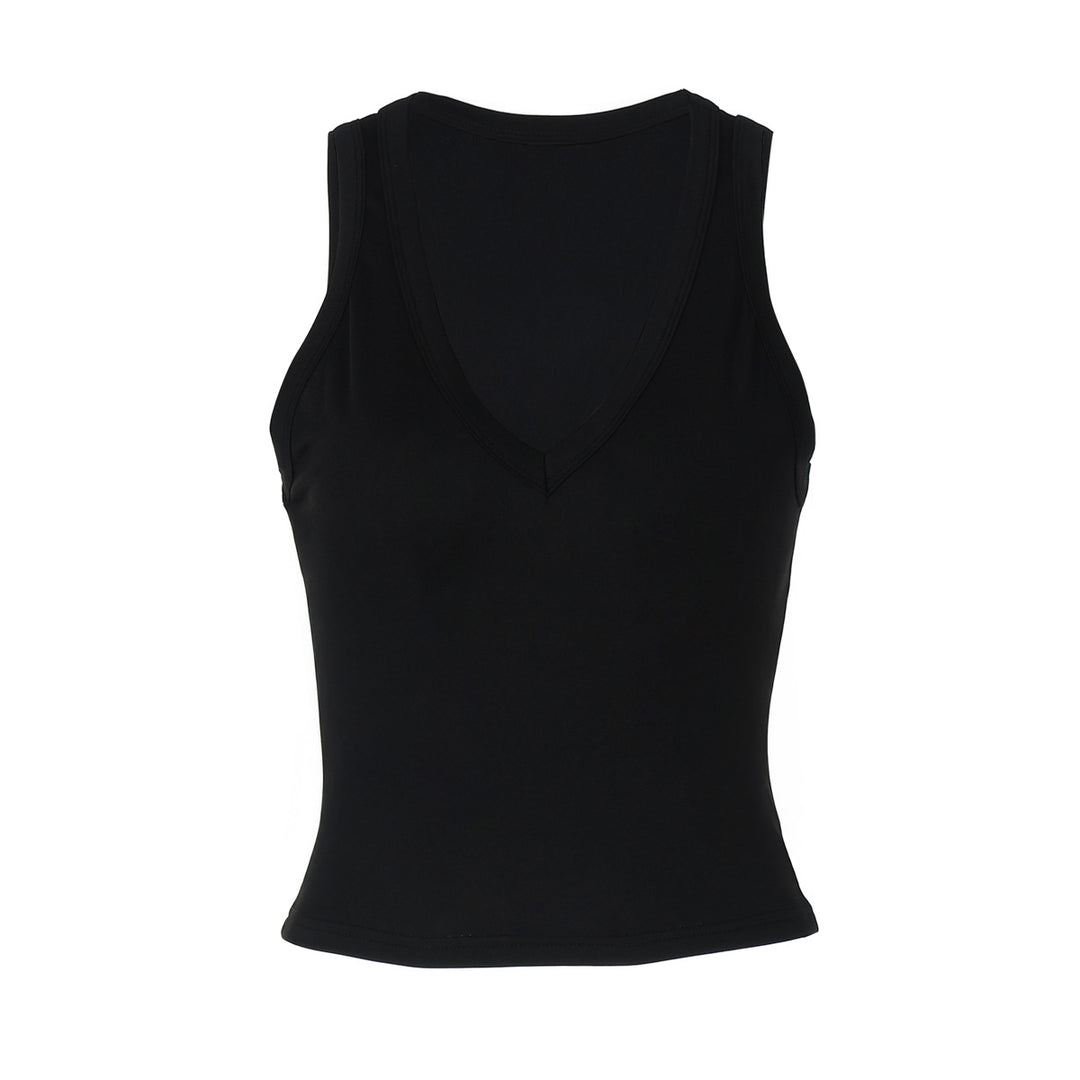Damens kroppsnäv V-neck topp i elastiskt material Mirla-Eva Jonsson