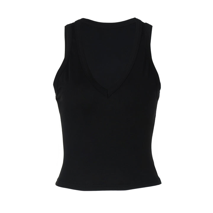 Damens kroppsnäv V-neck topp i elastiskt material Mirla-Eva Jonsson