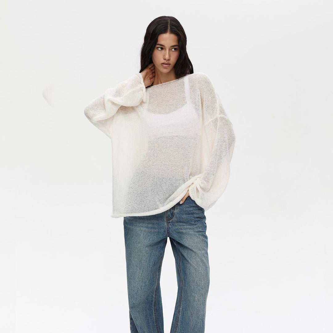 Damens lätt stickad tröja i oversized-stil Mirla-Eva Jonsson