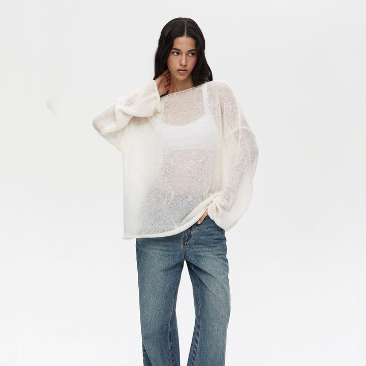 Damens lätt stickad tröja i oversized-stil Mirla-Eva Jonsson