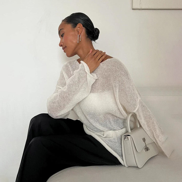 Damens lätt stickad tröja i oversized-stil Mirla-Eva Jonsson