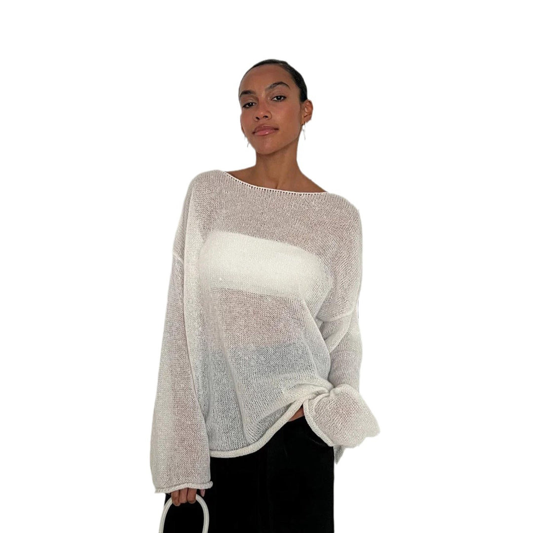 Damens lätt stickad tröja i oversized-stil Mirla-Eva Jonsson