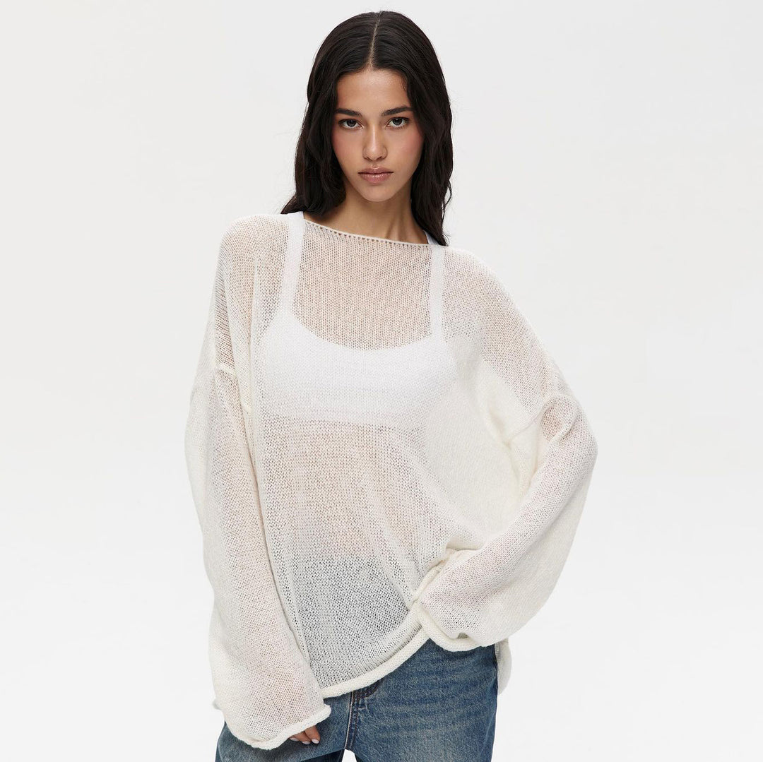 Damens lätt stickad tröja i oversized-stil Mirla-Eva Jonsson