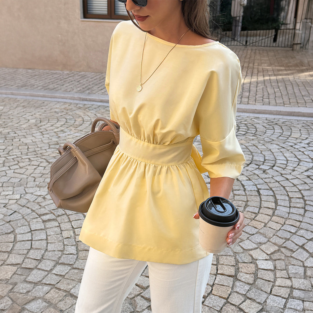 Damens loose top with tailored fit and voluminous sleeves Mirla-Eva Jonsson