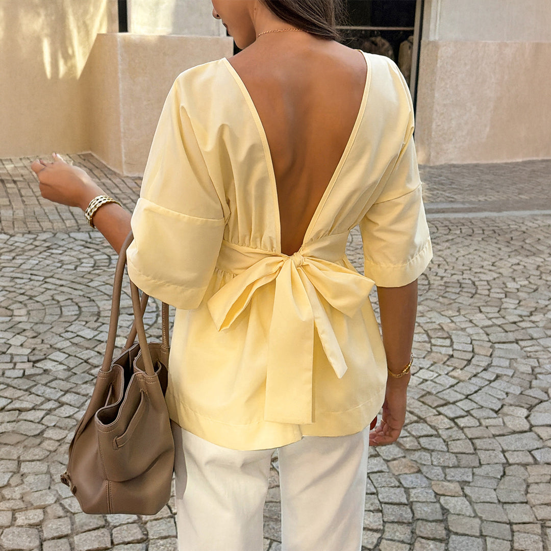 Damens loose top with tailored fit and voluminous sleeves Mirla-Eva Jonsson