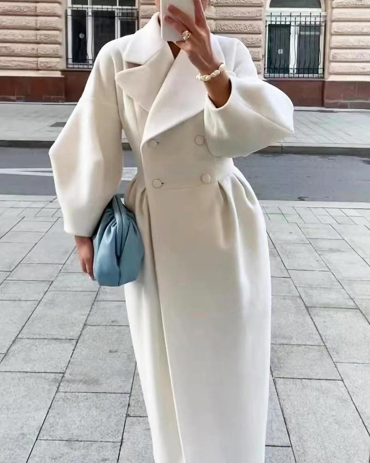 Damens maximal oversized mantel med axelaxlar och dubbelrad Mirla-Eva Jonsson