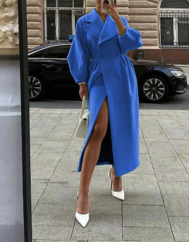 Damens maximal oversized mantel med axelaxlar och dubbelrad Mirla-Eva Jonsson