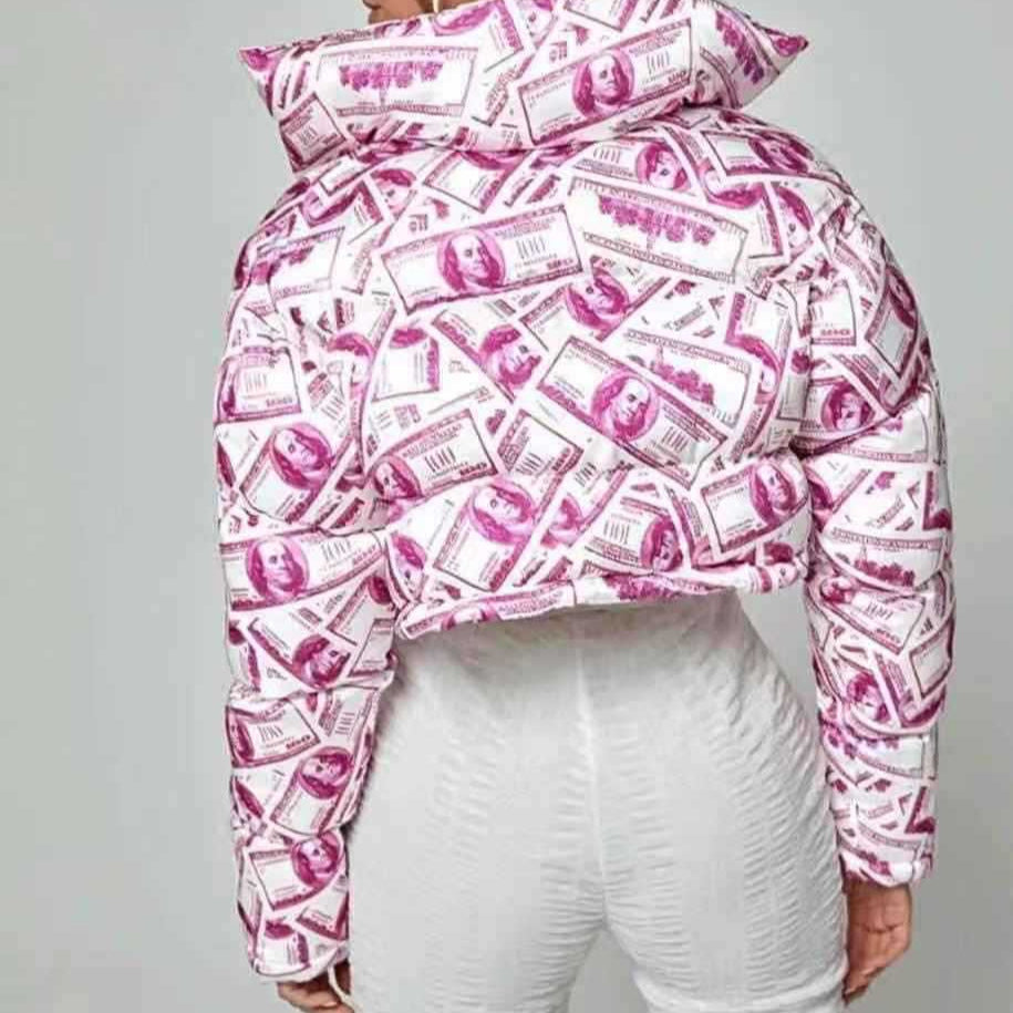 Damens moderiktad cropped quiltad jacka i dollar-design Mirla-Eva Jonsson