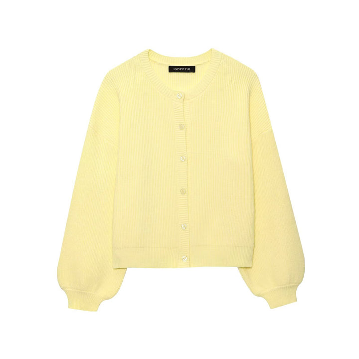 Damens modern stickad cardigan med stora knappar Mirla-Eva Jonsson