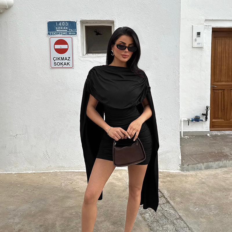 Damens modisches Minikleid mit schickem Überwurf und dezenter Raffung Mirla-Eva Jonsson