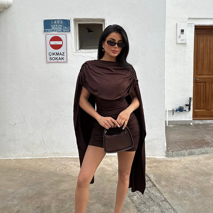 Damens modisches Minikleid mit schickem Überwurf und dezenter Raffung Mirla-Eva Jonsson