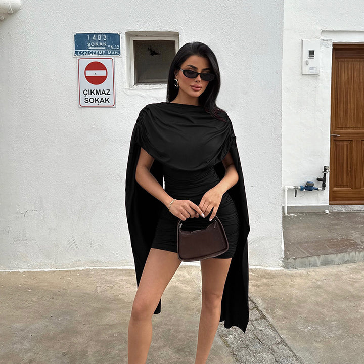 Damens modisches Minikleid mit schickem Überwurf und dezenter Raffung Mirla-Eva Jonsson