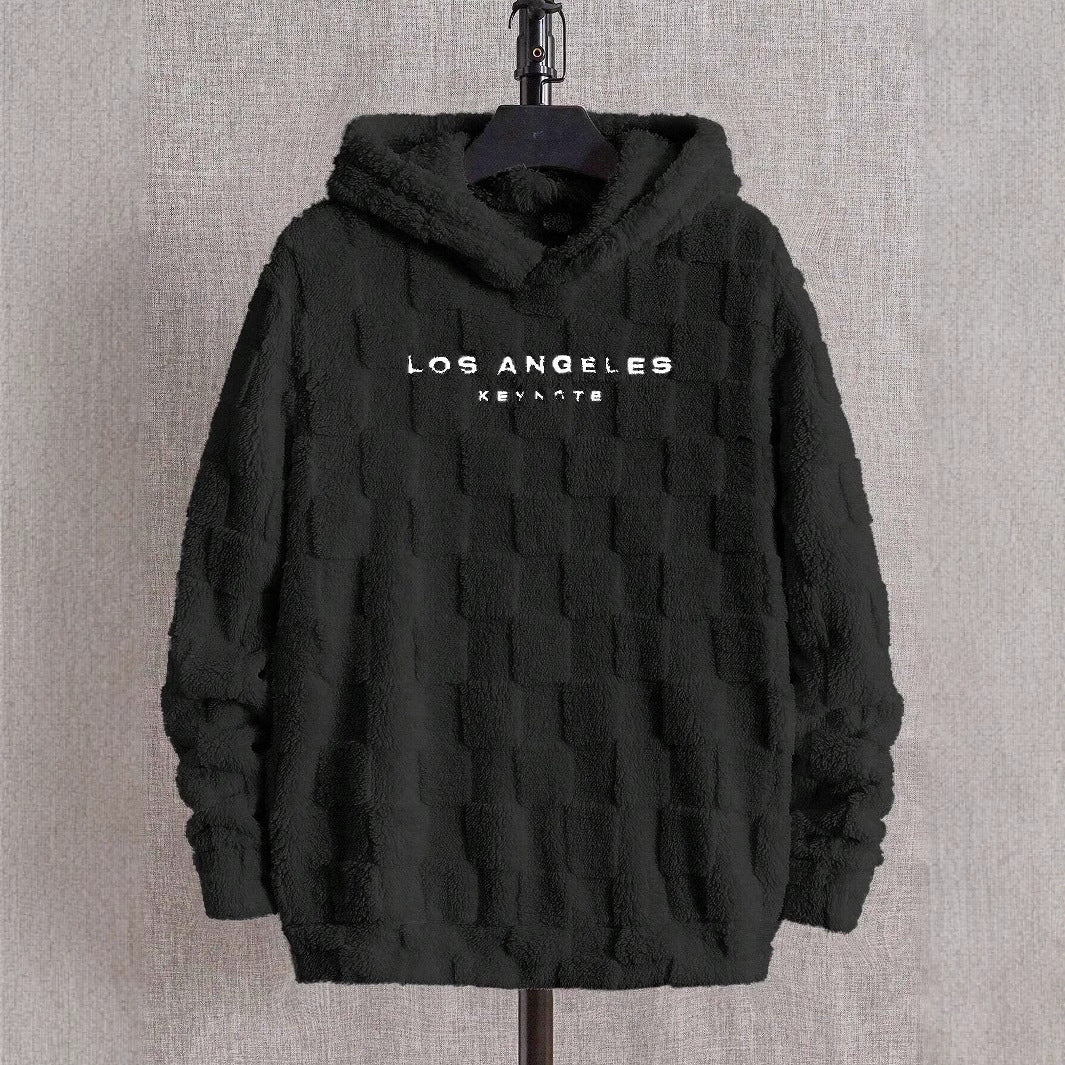 Damens mysig fleece-hoodie med strukturerad yta Mirla-Eva Jonsson