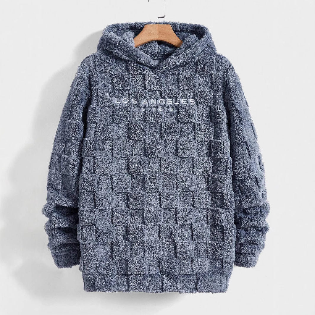 Damens mysig fleece-hoodie med strukturerad yta Mirla-Eva Jonsson