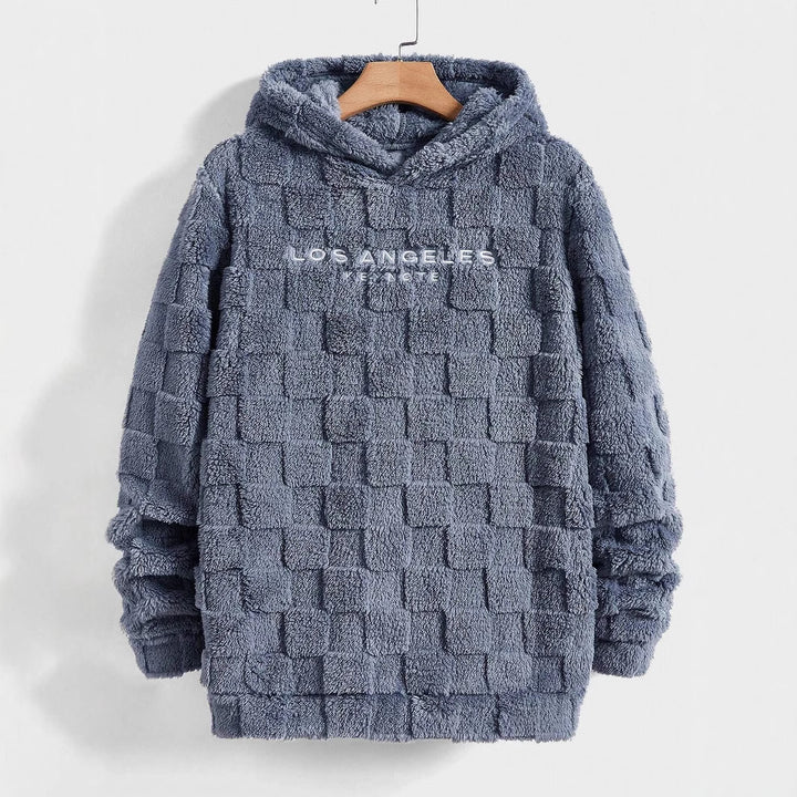 Damens mysig fleece-hoodie med strukturerad yta Mirla-Eva Jonsson