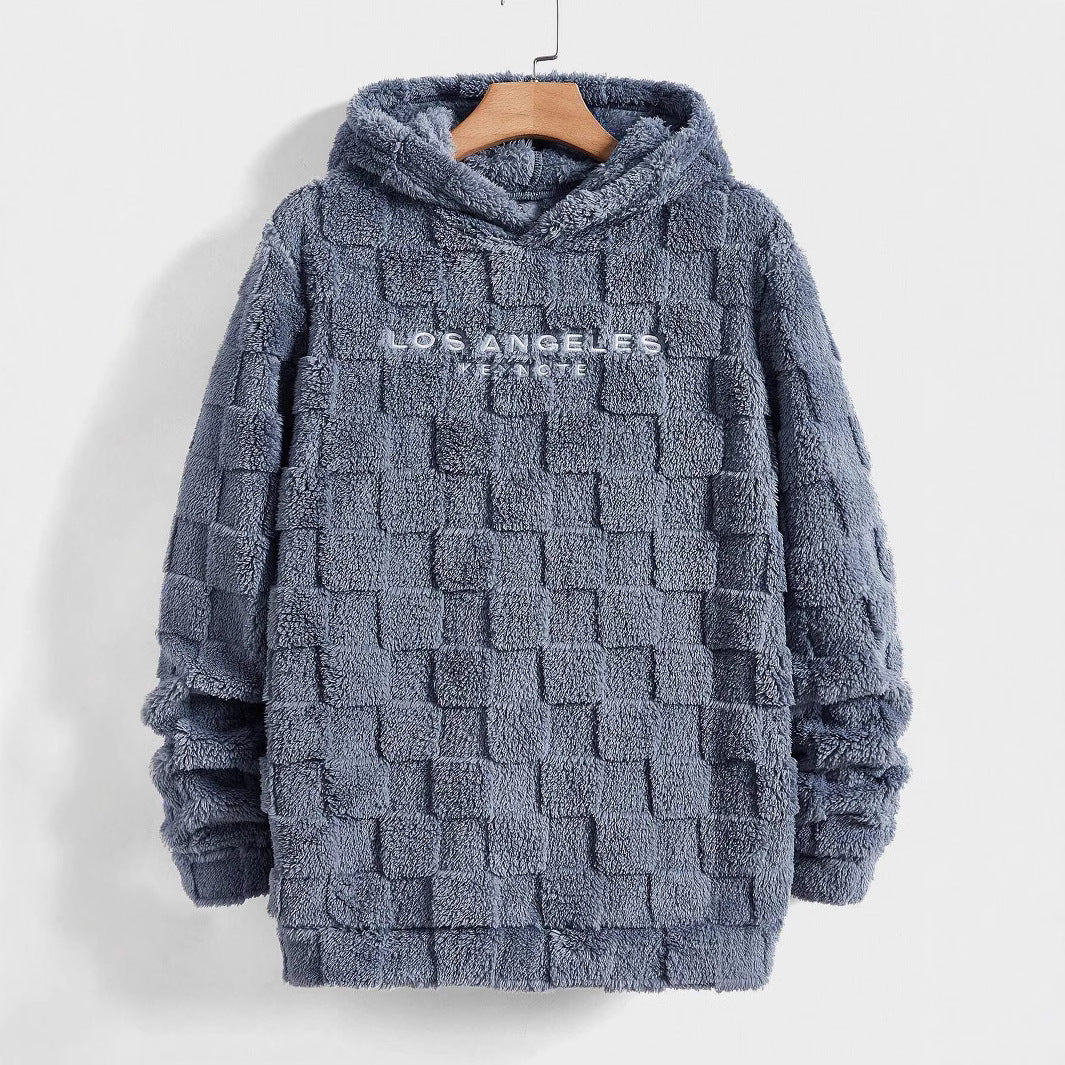 Damens mysig fleece-hoodie med strukturerad yta Mirla-Eva Jonsson