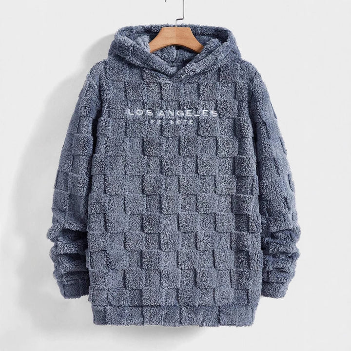 Damens mysig fleece-hoodie med strukturerad yta Mirla-Eva Jonsson