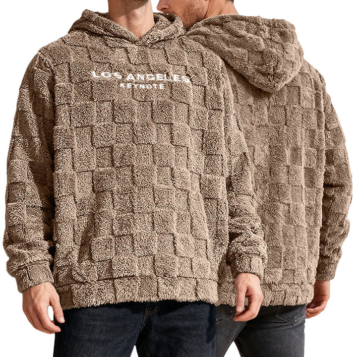 Damens mysig fleece-hoodie med strukturerad yta Mirla-Eva Jonsson