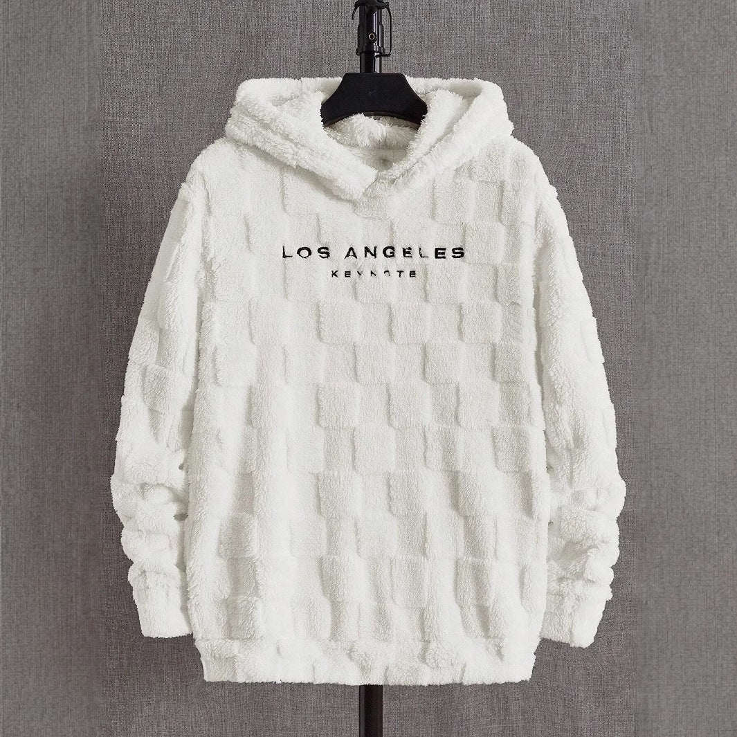 Damens mysig fleece-hoodie med strukturerad yta Mirla-Eva Jonsson