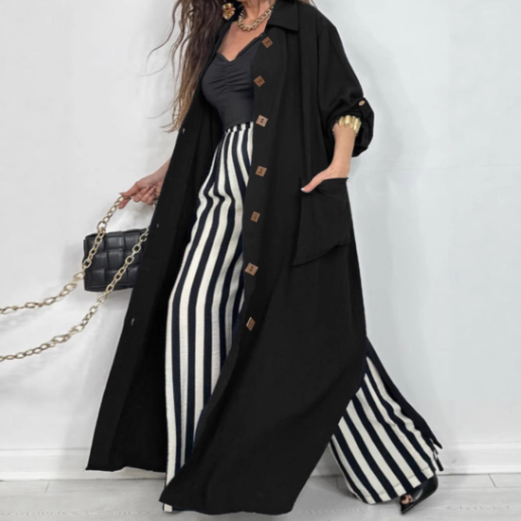 Damens oversized långblazer med funktionella fickdetaljer Mirla-Eva Jonsson