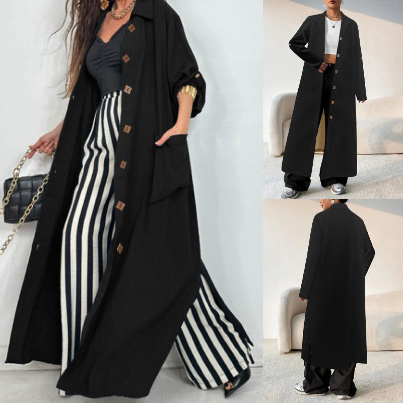 Damens oversized långblazer med funktionella fickdetaljer Mirla-Eva Jonsson