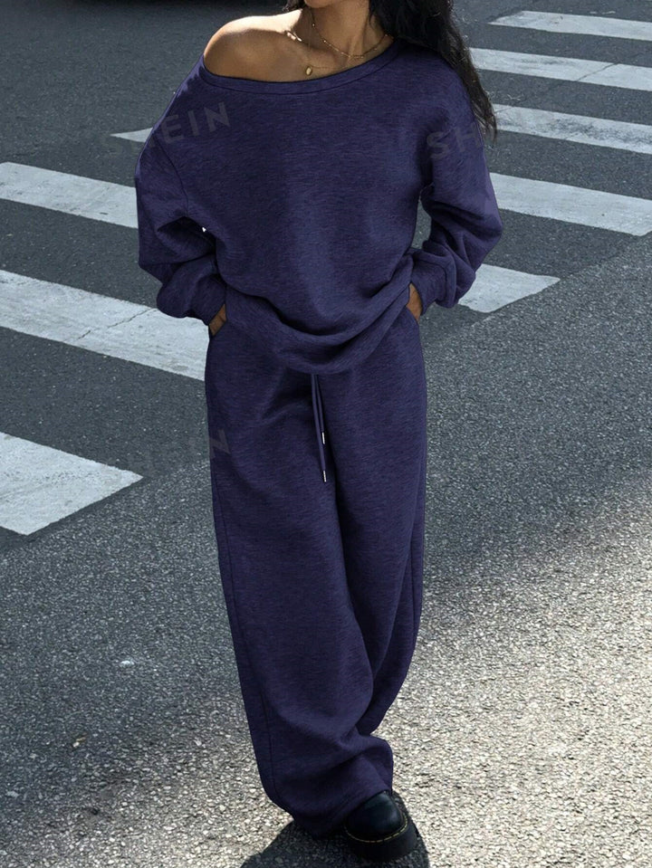 Damens oversized sweatshirt och breda fritidsbyxor set Mirla-Eva Jonsson