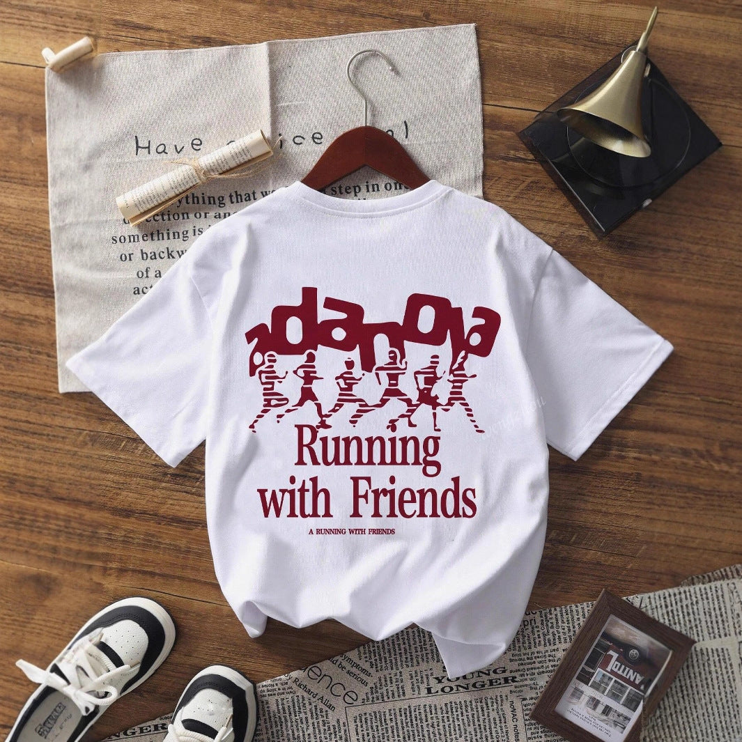Damens oversized t-shirt med kreativ text och avslappnad passform Mirla-Eva Jonsson