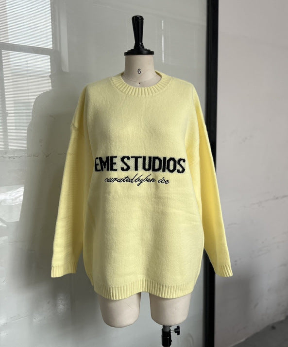 Damens oversized tröja med kreativt tryck Mirla-Eva Jonsson
