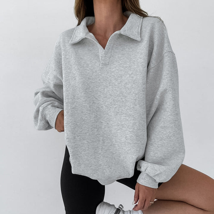 Damens oversized tröja med polokrage och avslappnad passform Mirla-Eva Jonsson