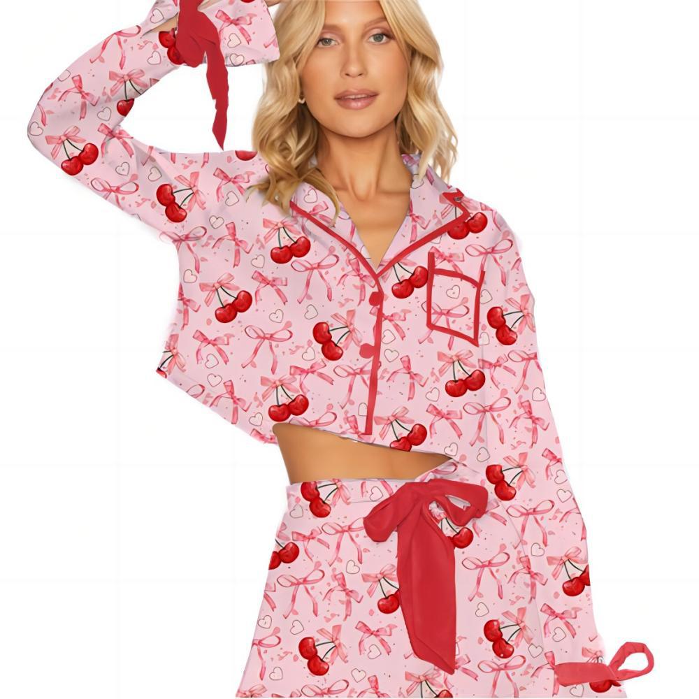 Damens pyjamas-set med lekfullt rosett-motiv Eva Jonsson-Eva Jonsson