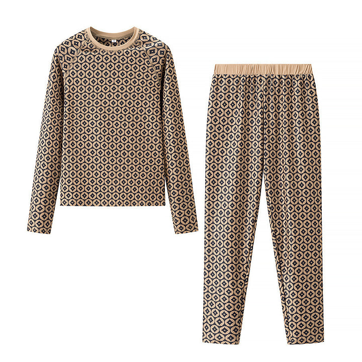 Damens pyjamaset i mjuk jersey med modernt mönster Mirla-Eva Jonsson
