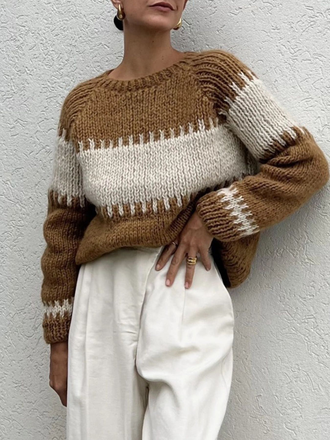 Damens stickad oversized pullover Mirla-Eva Jonsson