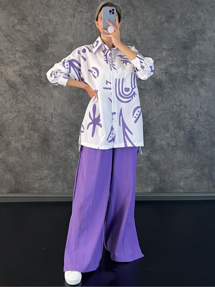 Damens stiliga oversized blusset med vida ben Mirla-Eva Jonsson