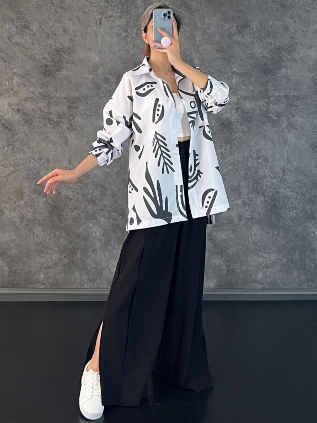 Damens stiliga oversized blusset med vida ben Mirla-Eva Jonsson