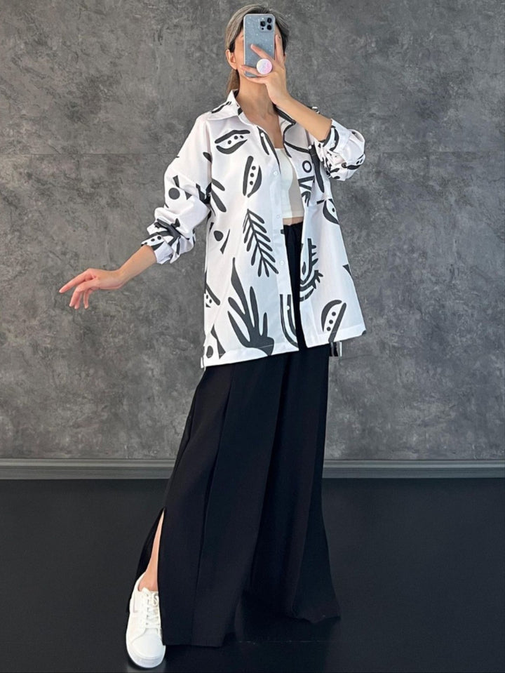 Damens stiliga oversized blusset med vida ben Mirla-Eva Jonsson
