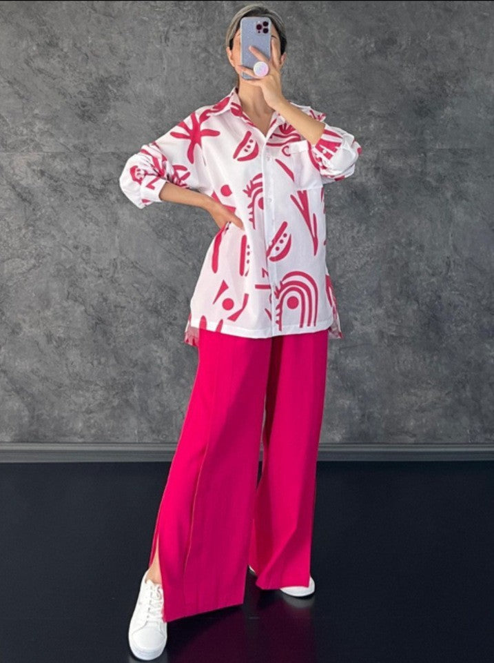 Damens stiliga oversized blusset med vida ben Mirla-Eva Jonsson